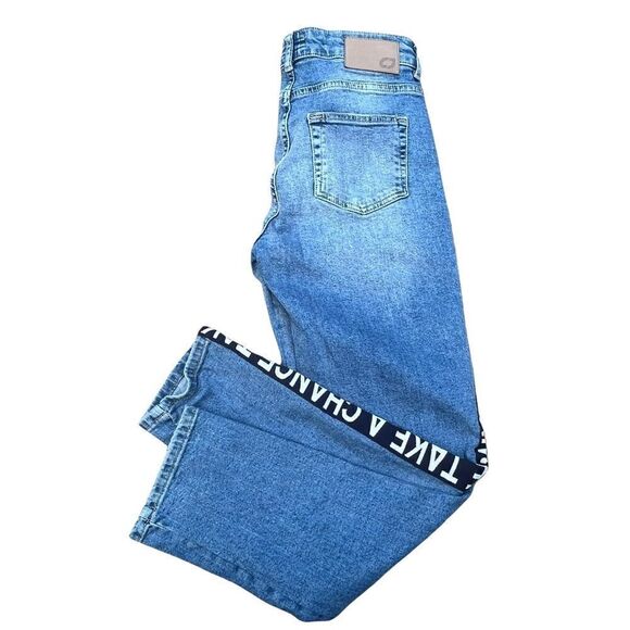 Castro Jeans Sarai Straight Light Wash Spell Out Piped Jeans 4 - Picture 3 of 6